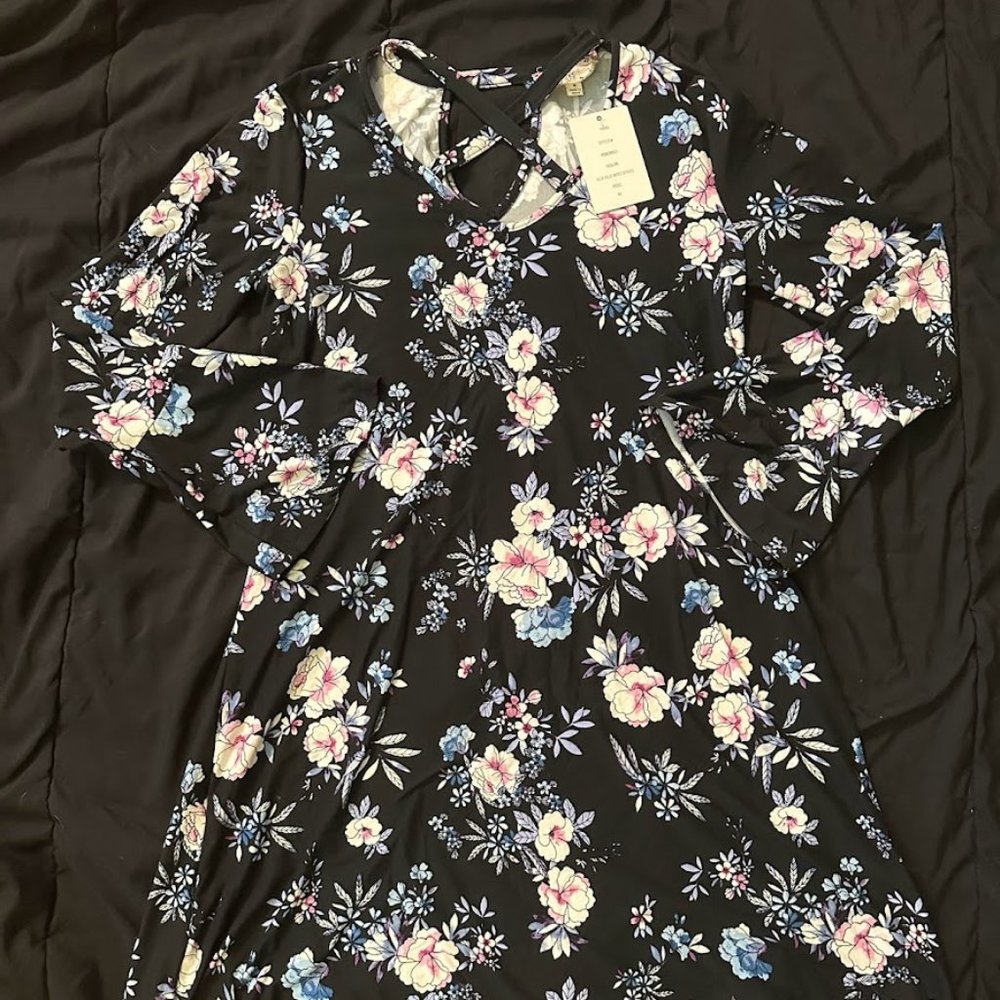 Pink Rose Floral Dress